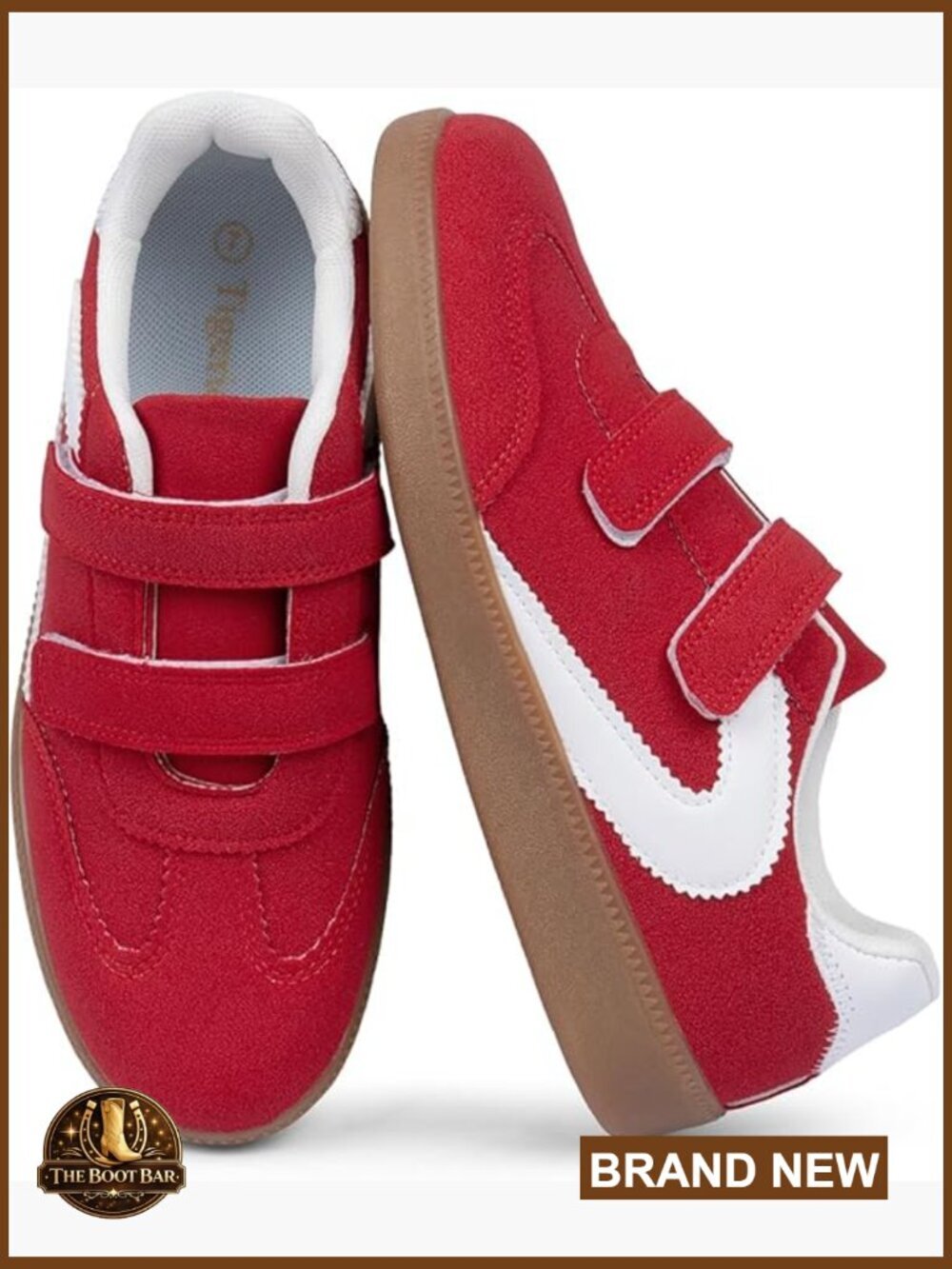 Retro Hook & Loop Strap Fashion Sneakers Breathable Casual Walking Tennis Shoes